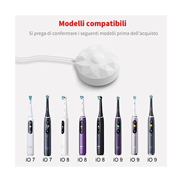 MEROM Chargeur Modèle 3768 Brosse à Dents Électrique Chargeur pour Braun Oral-B IO Série 7 8 9 Base de Charge Magnétique Char