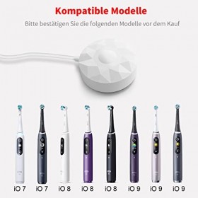 MEROM Brosses à dents électriques Station de charge magnétique compatible avec Braun Oral B IO 3768 Brosse à dents Série 7 Sé