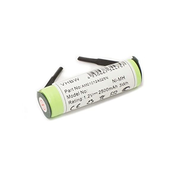 vhbw Batterie Compatible avec Braun 1008, 1012, 1013, 1013s, 1507s, 1508, 1509, 1512, 155 Brosse à Dents électrique 2500mAh,