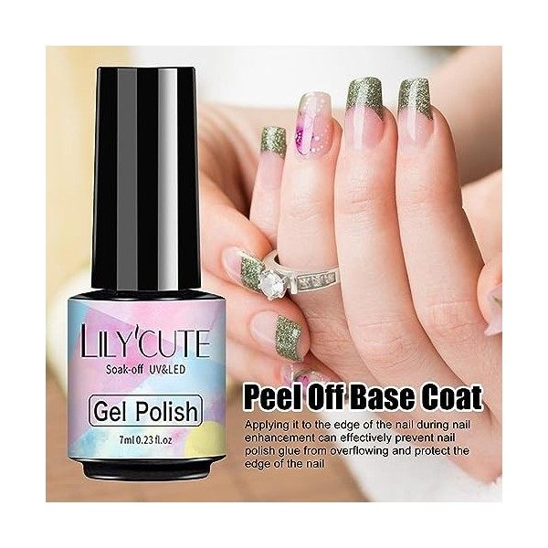 Vernis à Ongles Barrière - 7 ml Liquid Peel Off Tape Pour Ongles - 60s Quick Dry Salon Cuticle Guard Professional, Accessoire