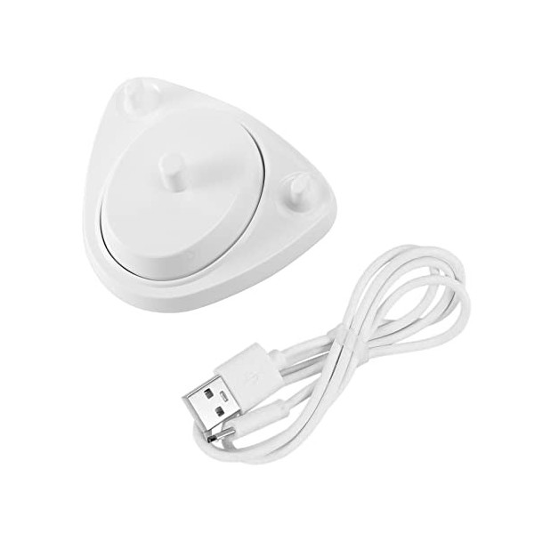 Dfhellla pour Brosse à Dents Remplacement Chargeur Alimentation Support de Charge Inductif Modèle 3757 Câble USB Blanc