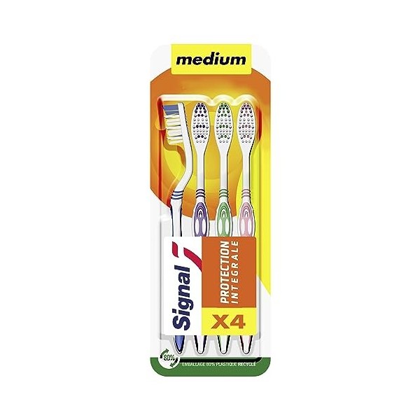 SIGNAL Alimenté par pile Brosse à Dents Protection Integrale x4 Medium