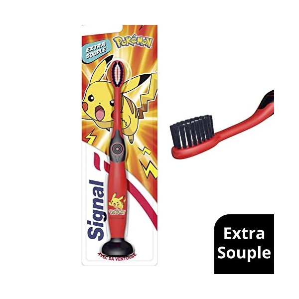 Signal Brosse à Dents Enfants 7-13 ans Extra Souple, Modèle Pokemon