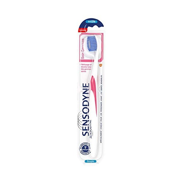 Brosse à Dents Sensodyne, Soin Gencives, Pour Dents Sensibles, Souple