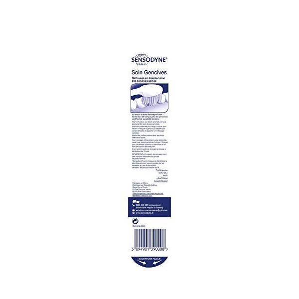 Brosse à Dents Sensodyne, Soin Gencives, Pour Dents Sensibles, Souple