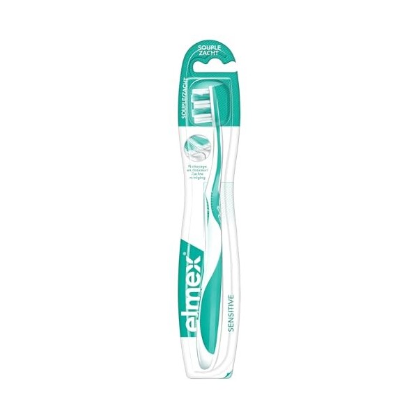 Elmex Brosse à Dents Sensitive Souple - Nettoyage en douceur et en profondeur - Protection des dents sensibles - Une Brosse à