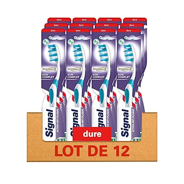 Signal Brosse à Dents x12 Dure, Integral 8 Soin Complet, Pour une hygiène Bucco-dentaire parfaite, Recyclable lot de 12 6826