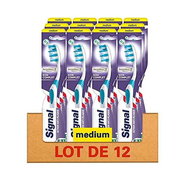 Signal Brosse à Dents x12 Dure, Integral 8 Soin Complet, Pour une hygiène Bucco-dentaire parfaite, Recyclable lot de 12 6826