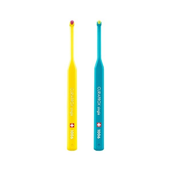 Curaprox CS 1006 Brosse à dents monobrosse, pack de 2, couleur aléatoire