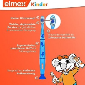 elmex Lot de 2 brosses à dents souples pour enfants de 2 à 6 ans - Avec ventouse, différentes couleurs couleurs non sélectio