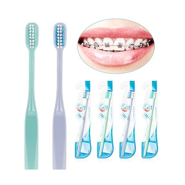 Y-Kelin Brosse à dents orthodontique en forme de U Lot de 4 couleurs lot de 4 