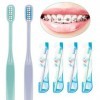 Y-Kelin Brosse à dents orthodontique en forme de U Lot de 4 couleurs lot de 4 