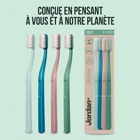 Jordan ® | Brosse à dents manuelle Green Clean | Brosse à dents durable primée fabriquée à partir de matériaux recyclés | Éco