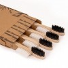 Lot de 8 brosses à dents à poils souples en bambou, biodégradables, respectueuses de lenvironnement, en bois naturel, brosse