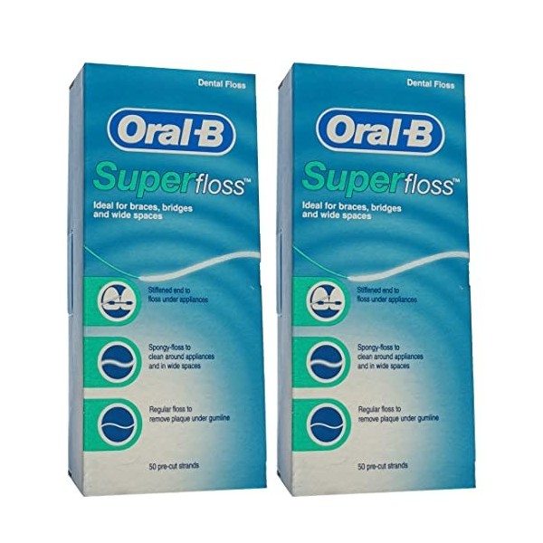 Oral B brins pre-cortadas Superfloss 50 Pack de 2 