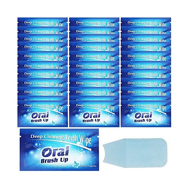 Lot de 50 lingettes jetables pour brosser les dents et nettoyer les dents