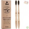 Brosse A Dent Bambou - Pack De 2 - Poils Moyen Avec Charbon Infusé - Bio - Écologiques Et 100% Biodégradables