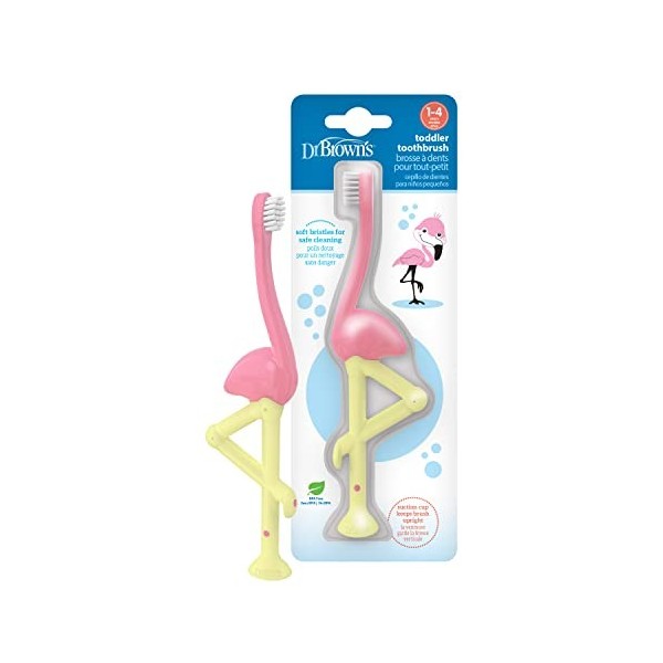 Dr. Browns Flamingo Brosse à dents pour enfant Rose