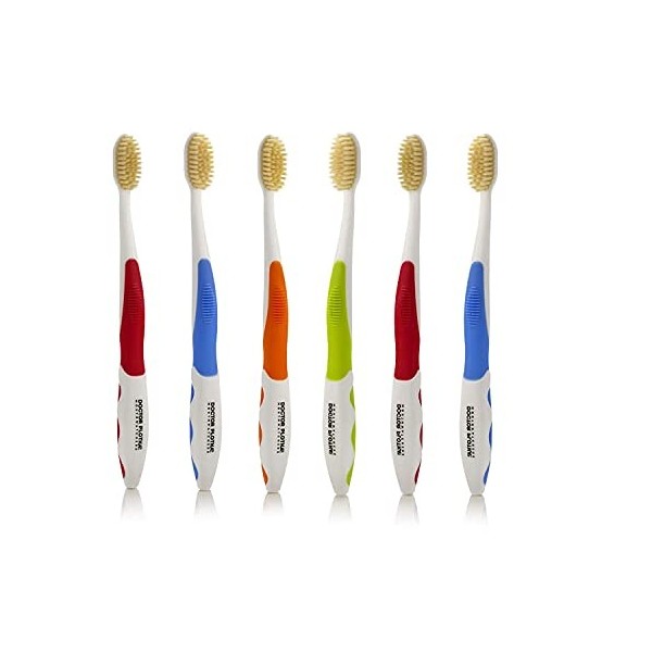 Doctor Plotka Lot de 6 brosses à dents antimicrobiennes pour adulte Argenté