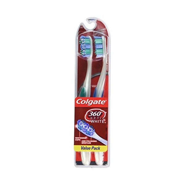 Colgate Optic White manuel tête complète doux toothbrush-2 CT