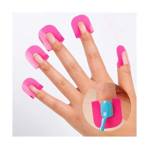 Uteruik Pochoir Vernis À Ongles En Plastique Souple Protecteur Vernis À Ongles Pour Garder La Couverture Polonaise 10 Tailles