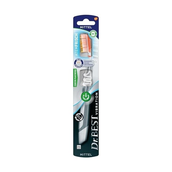 Dr.BEST Vibration Brosse à dents fraîche pour une meilleure accessibilité entre les dents jusquà 50%