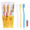 Brosses à dents jetables, brosses à dents jetables avec dentifrice emballées individuellement en paquet de 120 blanc, jaune,