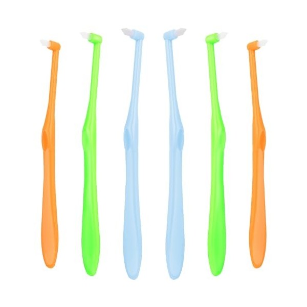 Ouligay Tuft Lot de 6 brosses à dents touffetées souples pour appareils orthodontiques et ponts Nettoyage des détails