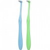 Lot de 2 brosses à dents interspatiales avec bordure souple pour nettoyage des détails et appareils orthodontiques vert et b