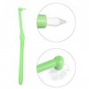 Lot de 2 brosses à dents interspatiales avec bordure souple pour nettoyage des détails et appareils orthodontiques vert et b