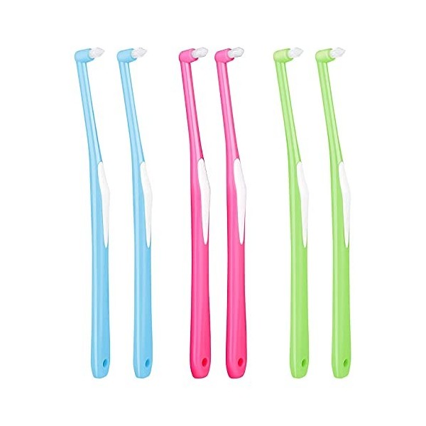 Lot de 6 brosses pour prothèses dentaires, brosse à dents simple touffetée, brosses à dents interspatiales, brosse à dents do