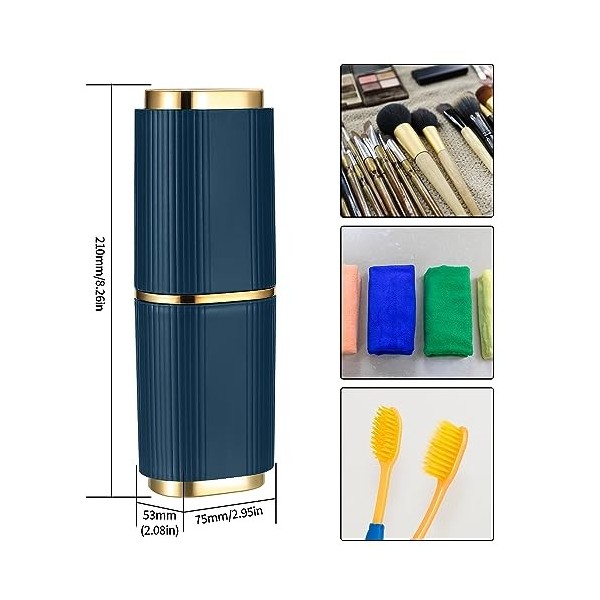 Ensemble de Voyage Etui, Set de 3 Etuis à Brosse à Dents Portables, Etuis de Voyage pour Brosse à Dents, Supports, Gobelets d