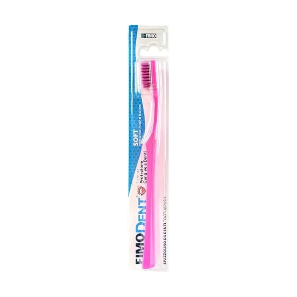 Fimodent Brosse à dents moyenne avec système de protection des gencives et des dents – Équipé de 1509 poils UltraX avec duret