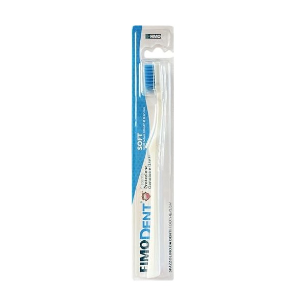 Fimodent Brosse à dents moyenne avec système de protection des gencives et des dents – Équipé de 1509 poils UltraX avec duret