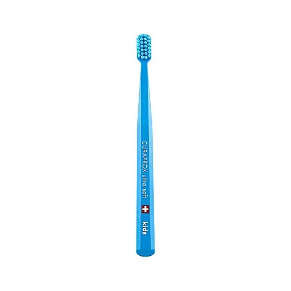 Curaprox CS Kids Brosse à dents - Brosse à dents manuelle pour enfants avec 5500 poils CUREN ultra doux et petite tête de bro