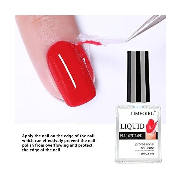 Latex liquide pour ongles, barrière à ongles en latex de 15 ml, protection contre les cuticules des ongles, couche de base po
