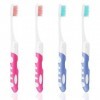 Sibba Lot De 4 Brosses À Dents Pliables Portables À Poils Souples Avec Boîte Pour Voyage Camping École Maison Rose Et Bleu 