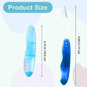 WLLHYF Lot de 6 brosses à dents de voyage pliables - Taille de voyage - Souple - Avec couvercle intégré - Pour voyage, campin