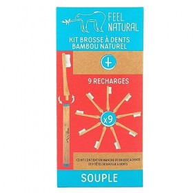 Kit Brosse à dents 9 têtes rechargeables - Medium - Feel Natural