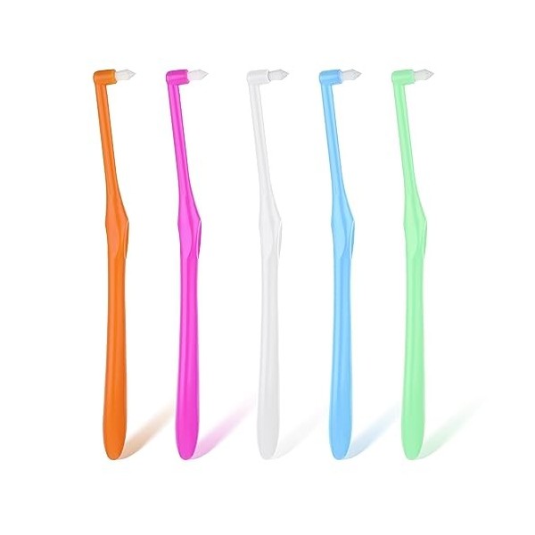 WLLHYF Lot de 5 brosses à dents inter-dentaires compactes pour appareils orthodontiques, ponts, nettoyage des détails de lign