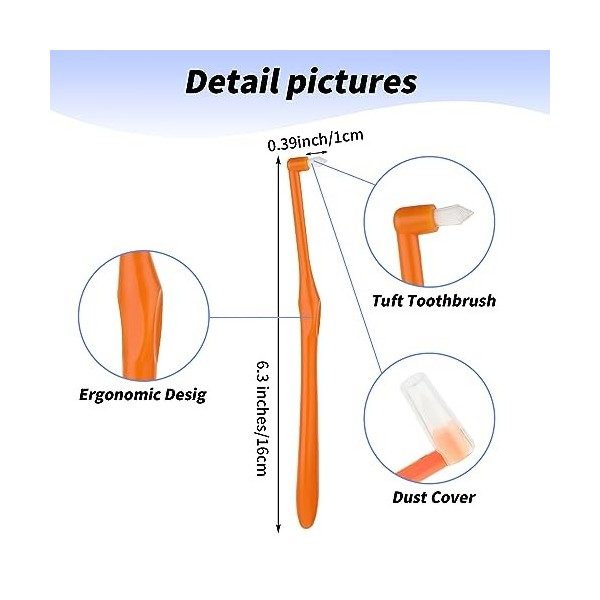 WLLHYF Lot de 5 brosses à dents inter-dentaires compactes pour appareils orthodontiques, ponts, nettoyage des détails de lign