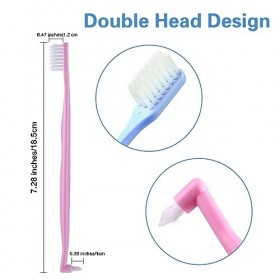 WLLHYF Lot de 2 brosses à dents orthodontiques touffetées à double extrémité en V - Brosse à dents douce pour nettoyage des b