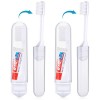 Nuenen 2 Brosses à Dents de Voyage avec Dentifrice Mini Brosse à Dents Pliable Brosse à Dents Pliante Brosse à Dents Portable