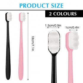 WLLHYF 2 PCS Brosse à Dents Extra Douce Micro Nano Brosses à Dents Fibre Stérile Adulte Brosse à Dents Brossage Indolore pour