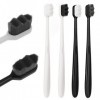 WLLHYF Lot de 4 brosses à dents extra douces Micro Nano blanc et noir 