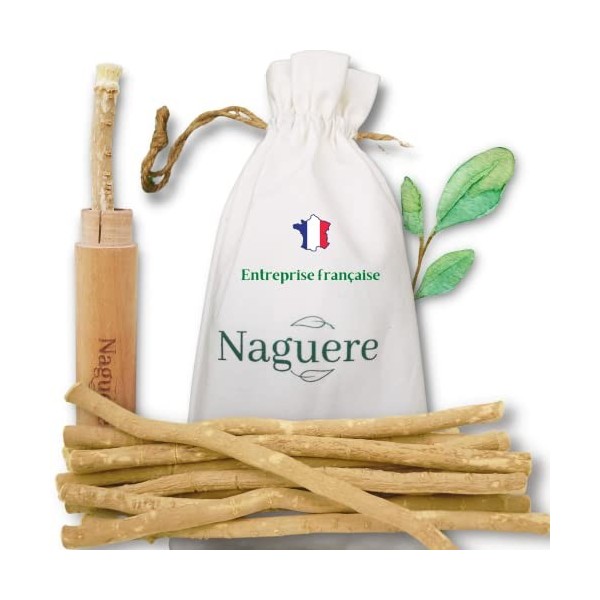 15SIWAK BATON - Miswak bâton dArak -100% naturel - Brosse à dents naturelle bois dAraq - étui bois- Ecologique - Biodégrada