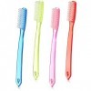 4 Pcs Brosse à Dents Extra-Dure et Ferme Brosse à Dents à Tête Énorme Brosse à Dents Manuelle à Poils Durs Brosse à Dents à T