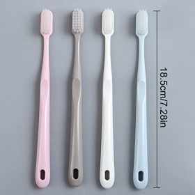 LONSVTTU 4 Pièces Brosse à Dents Extra Douce Adultes Brosse à Dents à Poils Brosse à Dents à Poils Doux en Soie Micro-Nano po