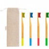 Capeebara - Brosse à dent bambou - Brosse à dent écologique - Pack Famille Lot de 4 