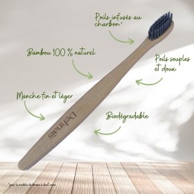DEHNAÏS - Lot de 10 Brosses à dent Bambou - Bambou naturel - Brosse à dent poils doux - Poils souples
